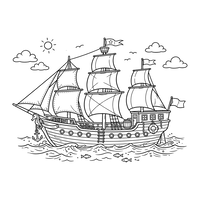 Grand Sailing Ship on the High Seas