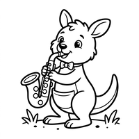 Musical Kangaroo with Saxophone