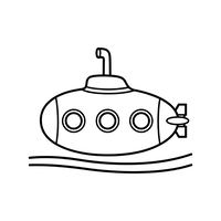 Einfaches U-Boot Bereit für Abenteuer