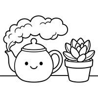 Théière Joyeuse et Succulente en Pot