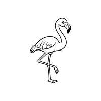 Flamingo Elegant Pozând pe un Picior