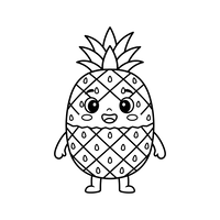 Lindo Personaje de Piña Kawaii
