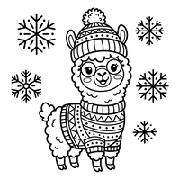 Cute Winter Llama in Sweater