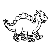 Süßer Stegosaurus in Winterstiefeln