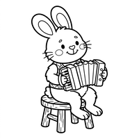 Lapin Musicien avec Accordéon