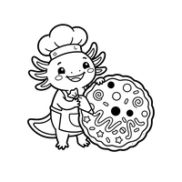 Kokk Axolotl med Kjempepizza