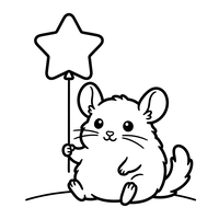 Süßer Hamster mit Sternballon