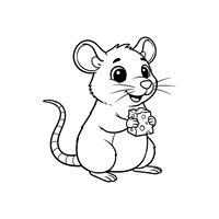 Happy Little Mouse with Cheese