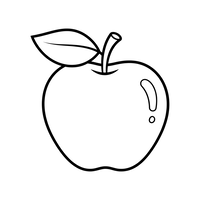 Enkelt Äpple med Blad