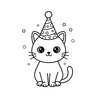 Adorable Chat et Chapeau de Fête
