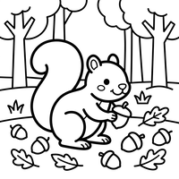 Süßes Eichhörnchen im Herbstwald