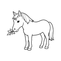 Schattige Pony Eet Bladeren