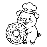 Le Cochon Chef et son Donut Géant
