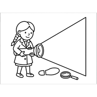 Girl Detective Investigating Clues