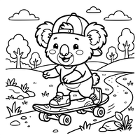 Skateboardende Koala i Parken