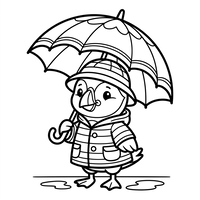 Schattig Eendje in Regenuitrusting