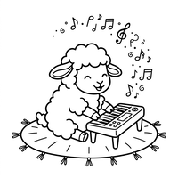 Muziekschaap dat Keyboard Speelt