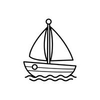 Simple Voilier sur les Vagues