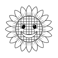 Vrolijke Zonnebloem met Rastergezicht