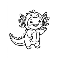 Bayi Lucu dengan Kostum Axolotl
