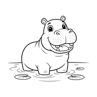 Fröhliches Baby-Nilpferd im Wasser