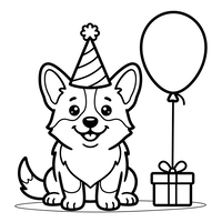 Verjaardagsviering van Corgi Puppy