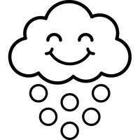 Fröhliche Wolke regnet