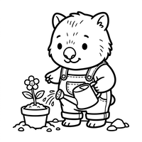 Dolce Wombat che Giardinaggia