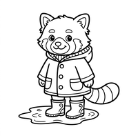 Schattige Rode Panda in Winterkleding