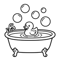 Gummianka i ett bubbelbad