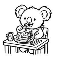 Schattige Koala die Pannenkoeken Eet