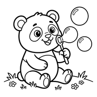Søt Babypanda som Blåser Bobler