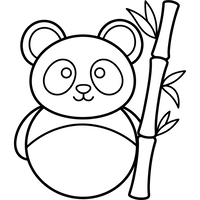 Panda Adorável com Bambu