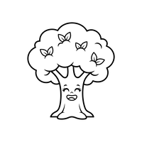 Fröhlicher Lächelnder Baum