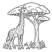 Freundliche Giraffe in der Savanne