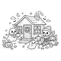 Kuselige Venner i Halloweenhuset