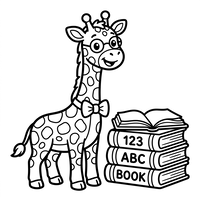 Giraffa Studiosa con i Libri