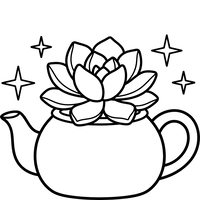 Succulent in a Teapot with Stars