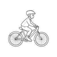 Orang Mengendarai Sepeda dengan Helm