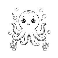 Süßer Oktopus unter Wasser