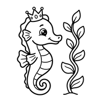 Hippocampe Royal et Algues