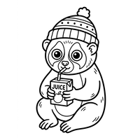 Słodka Panda w Zimowej Czapce z Sokiem