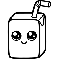 Joyeuse Brique de Jus avec une Paille