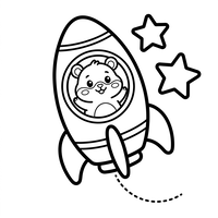 Hâmster Astronauta em Foguete Espacial