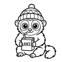 Schattige Wasbeer met Sappakje en Wintermuts