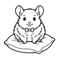 Hamster Drăguț cu Papion pe o Pernă