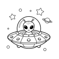 Venligt Rumvæsen i en UFO