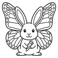 Coelhinho com Asas de Borboleta e Cenoura