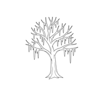 Winterbaum mit Eiszapfen