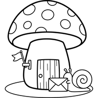 Maison Champignon avec Escargot Facteur
